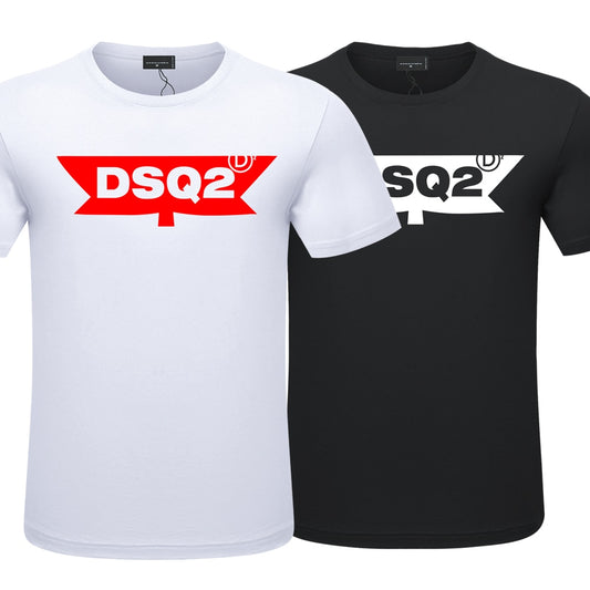 DSQ2 Mens Summer O-Tshirt  Mens Womens Casual Print Short Sleeve Couple T-shirt Cotton Sports T-shirts Hip Hop Tees Streetwear