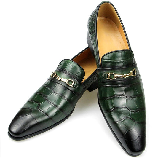 Successful Mens Loafers Business Dress Shoes Wedding Banquet Suit Italy Designer Leather Shoes Genuine Leather Pointed Toe