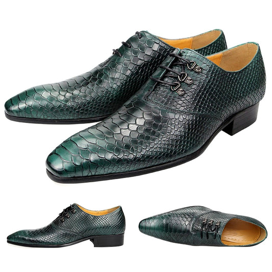 Luxury Genuine Leather Shoes for Mens Fashion Handmade Printing Designer Wedding Evening Dress High Quality Oxfords Best Gift