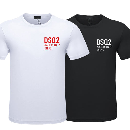Mens Summer Print T-Shirt DSQ2 Brand Men's and Women's Mens Casual Loose Short Sleeve Couple T-shirt High Quality Cotton Hip Hop
